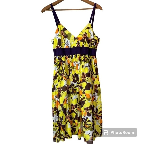 MILLY Silk Blend Floral Print Spaghetti Strap Sundress Size 6 - Picture 1 of 16